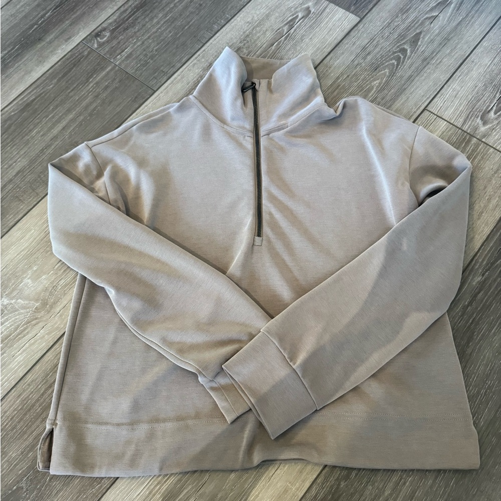 Athleta Taupe Zip-Up Sweatshirt